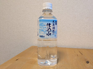 天寿酒造の仕込み水 秋田 鳥海山自然水 ミネラルウォーター ボトル側面